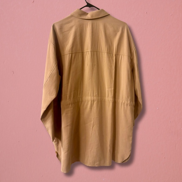 NWT Anne Klein Light Coffee Utility Shirt Dress Size L - Picture 5 of 5